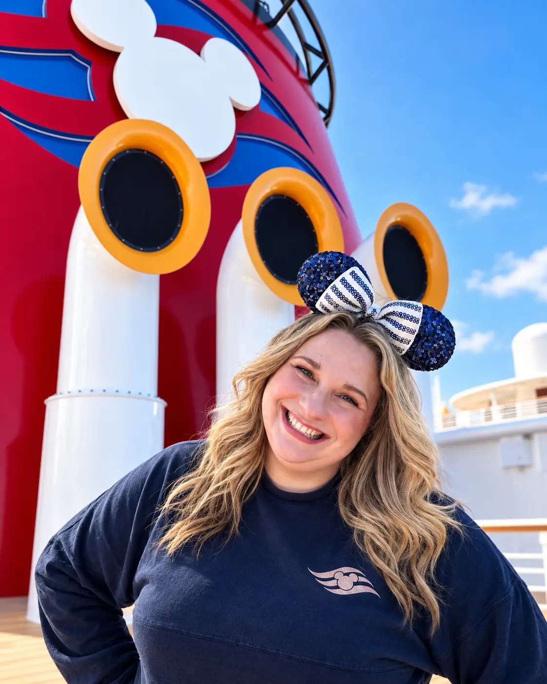 Jamie Thomas, Disney Travel Specialist, aboard a Disney Cruise Line ship