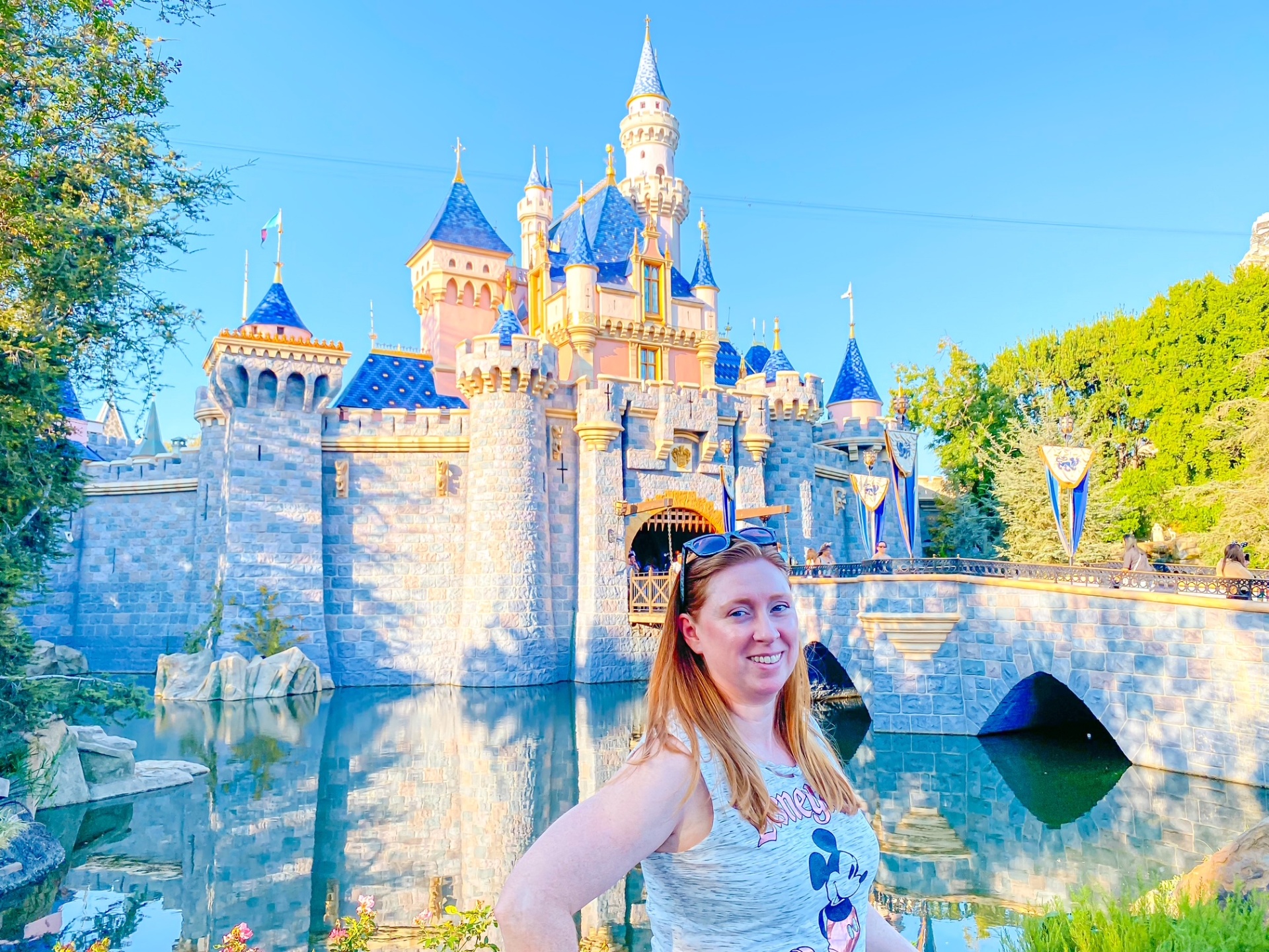 Laura in front of Sleeping Beauty Castle at Disneyland Park