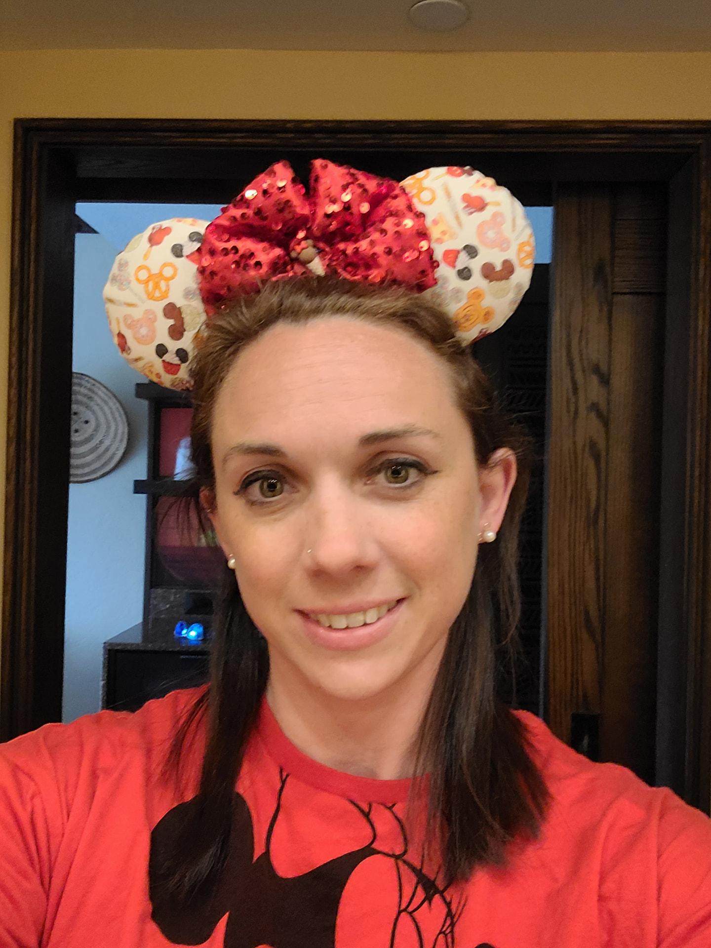 Jenn Lalonde wearing Minnie Mouse ears