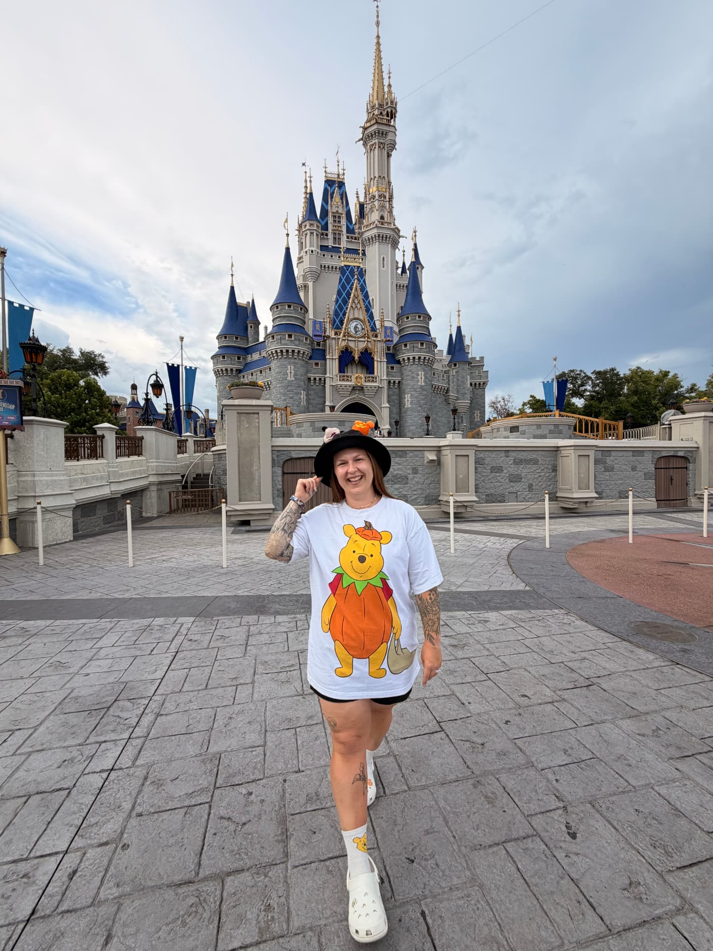 Jenna Caron in front of Cinderella Castle at Magic Kingdom