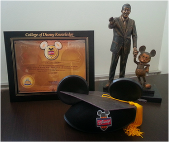 Sandra Pappas receiving the Disney Parks Partners statue award