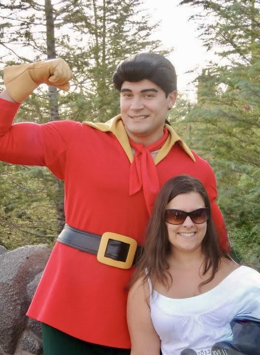Steph meeting Gaston at Magic Kingdom