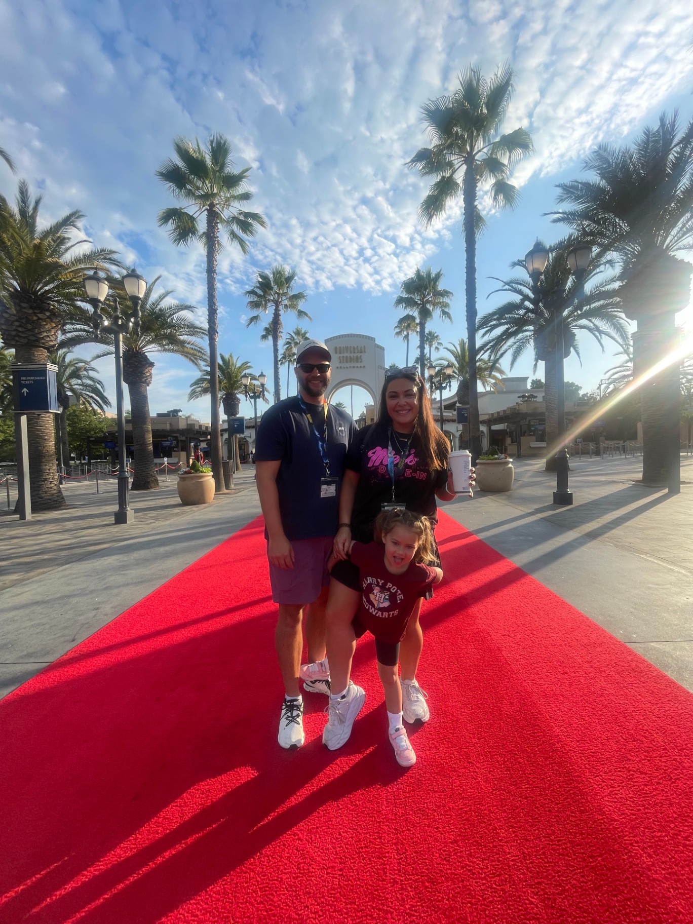 Giselle and her family on the red carpet at Universal Studios Hollywood