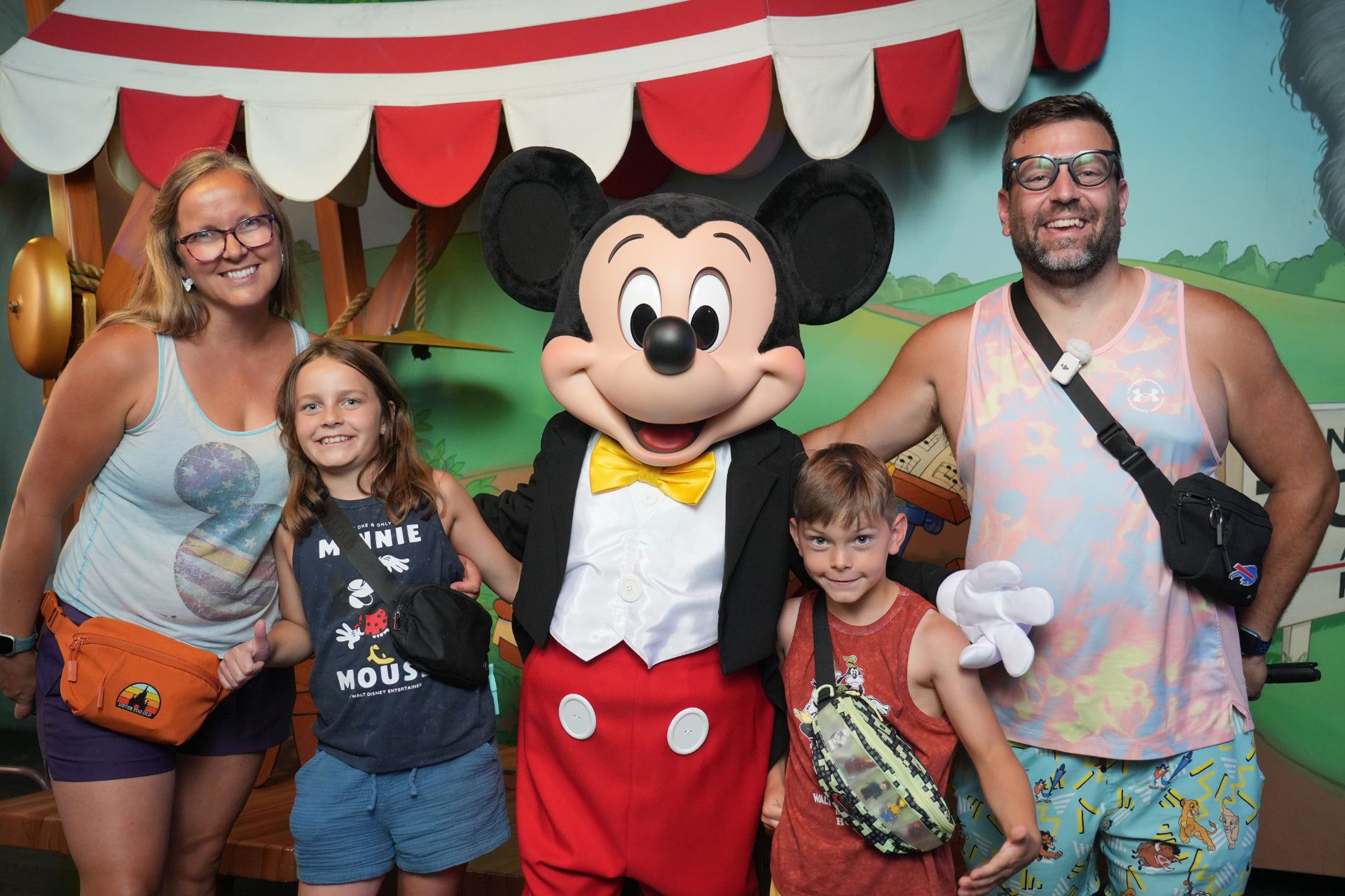 Sean Beauparlant and his family with Mickey Mouse at Walt Disney World